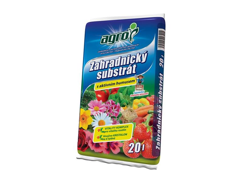 Zahradnický substrát AGRO 20l - rozbaleno - mírně roztržený obal