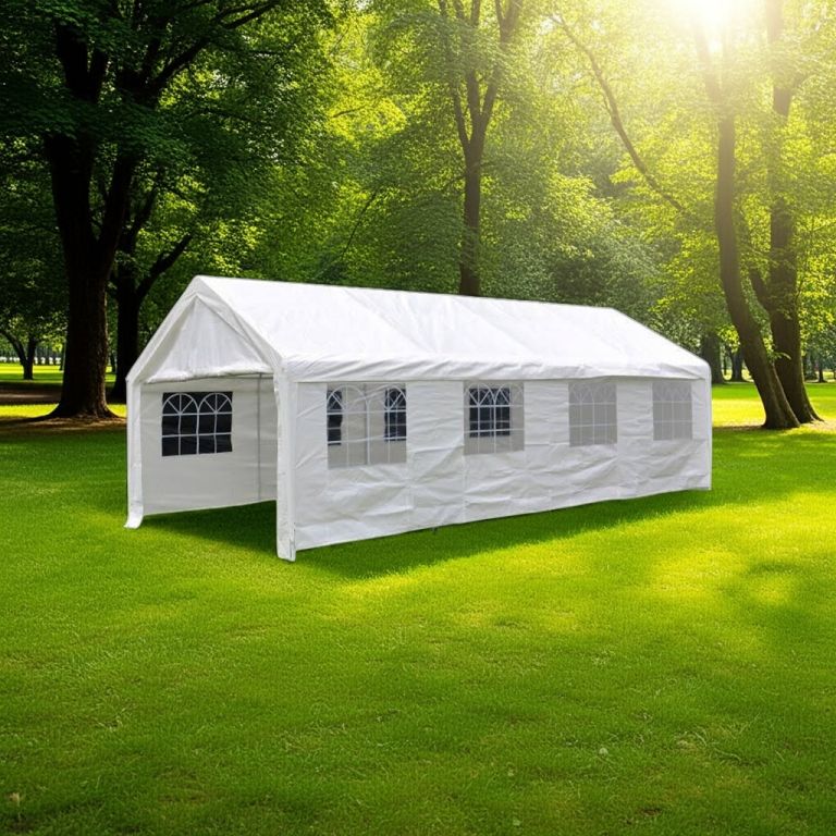 Velký zahradní stan 32m² – ocelové trubky