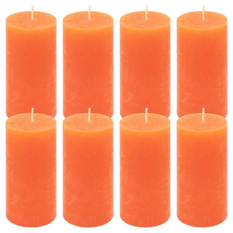 Oranžová parafínová svíčka rustikální 10 cm