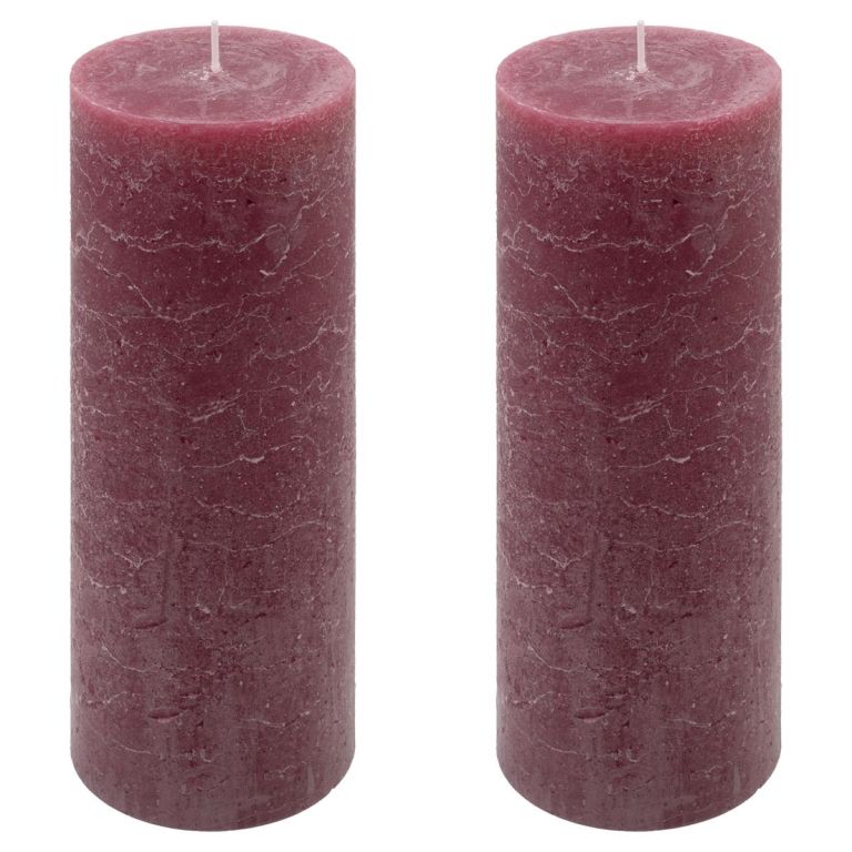 Bordó parafínová svíčka rustikální 20 cm