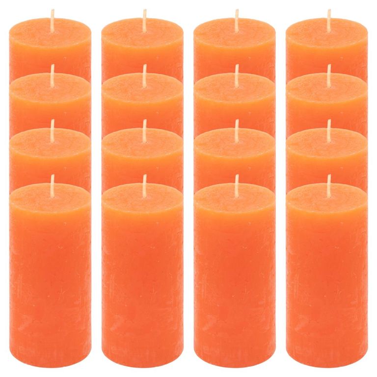 Oranžová parafínová svíčka rustikální 10 cm