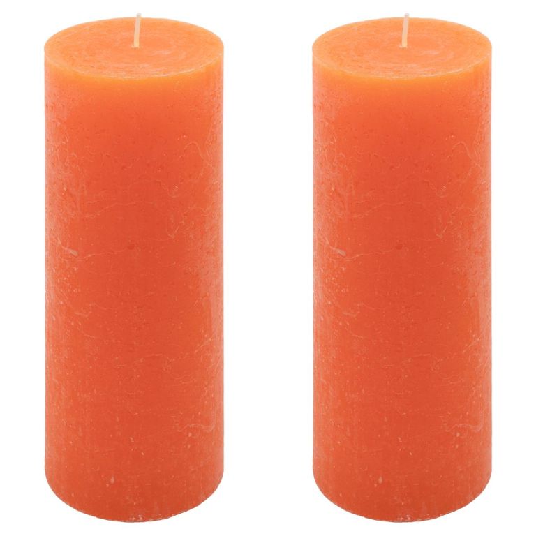 Oranžová parafínová svíčka rustikální 20 cm